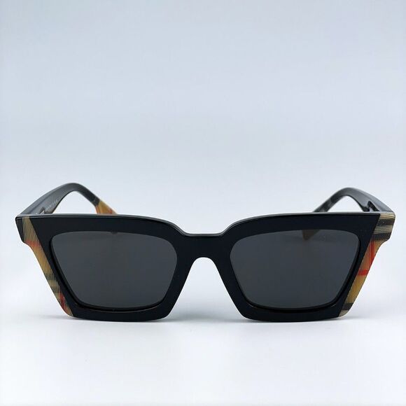 NEW Burberry BE4392U BRIAR 405587 Black Vintage Check Dark Grey Cat Eye Women - Picture 1 of 9